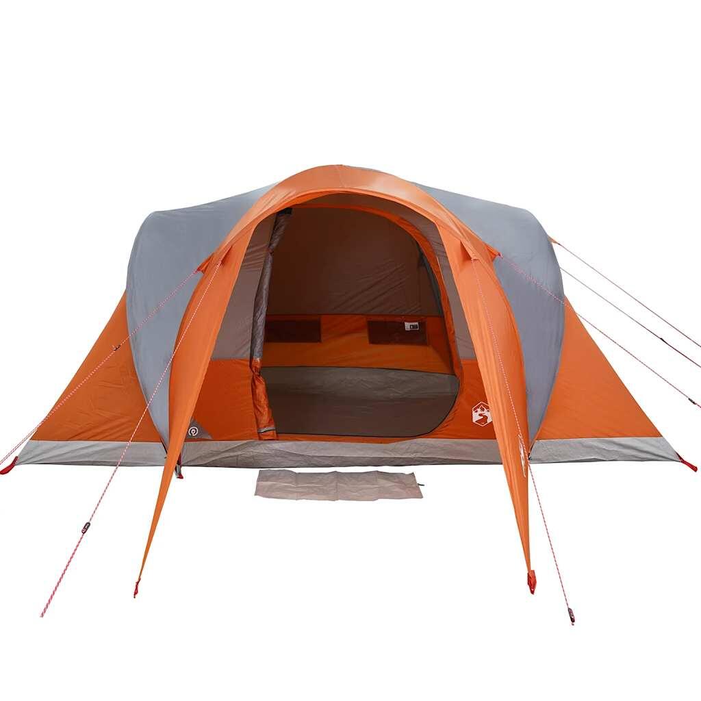 VidaXL Tenda a cupola 6 persone grigio e arancione 6/7