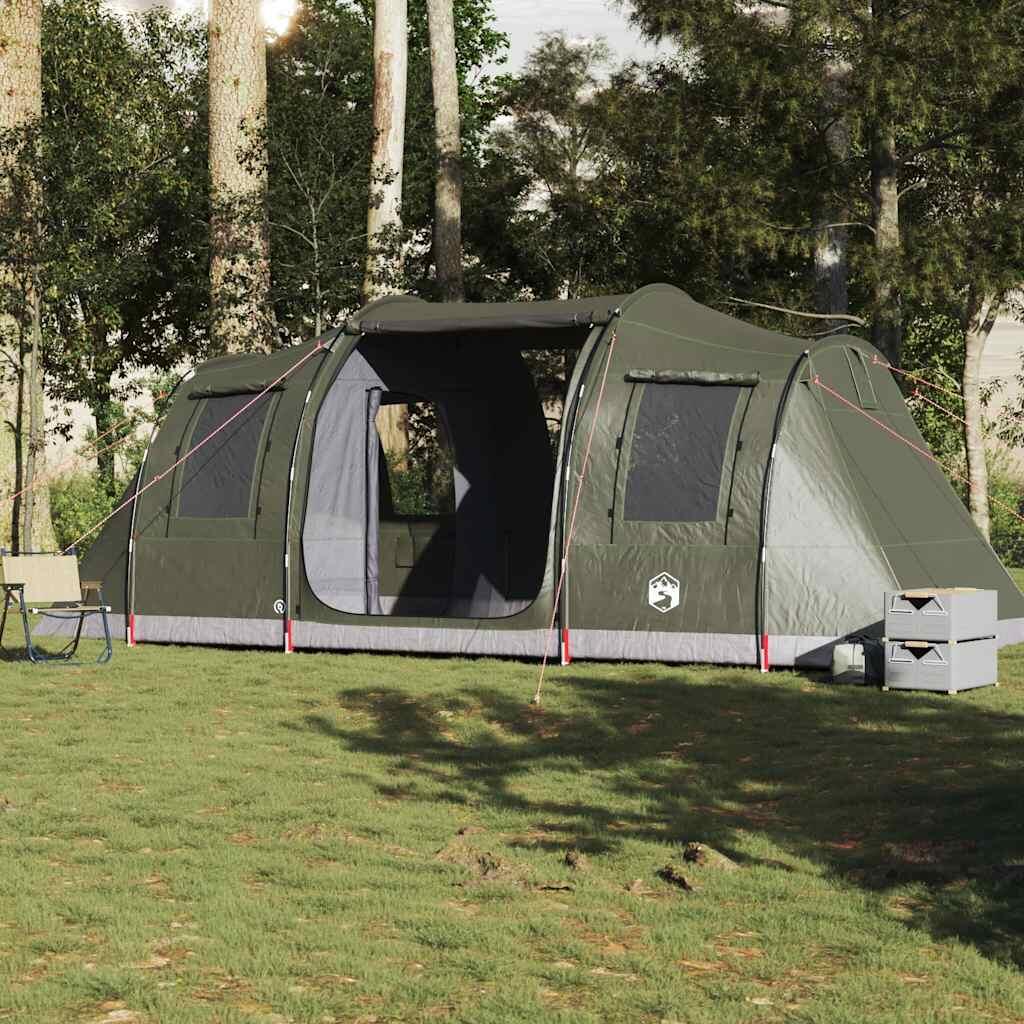 Tienda de túnel Vidaxl para 4 personas - Impermeable Verde Oliva 4/7
