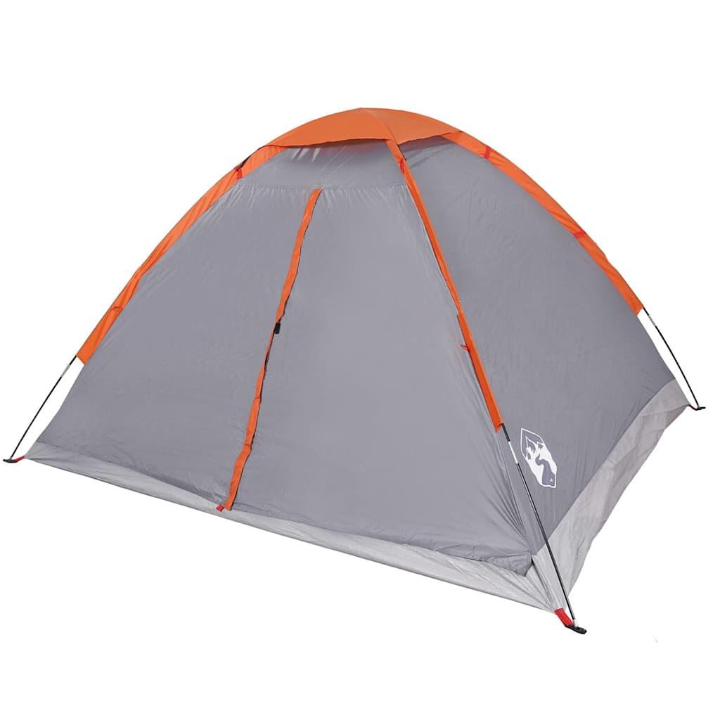 Tente dôme VidaXL 4 personnes imperméable gris et orange 6/7