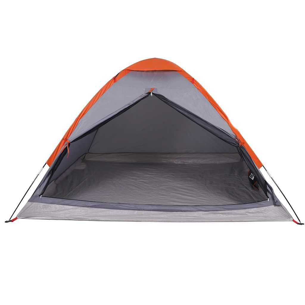 Tente dôme VidaXL 4 personnes imperméable gris et orange 5/7