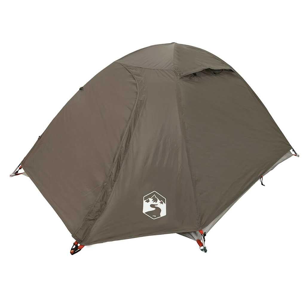 Tenda a cupola VidaXL 2 posti impermeabile marrone 5/7