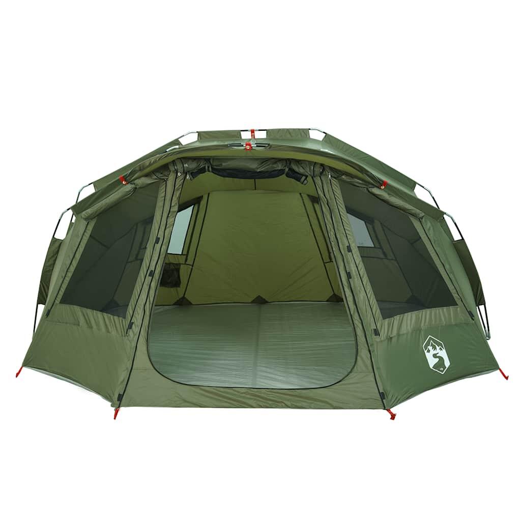 Tente De Pêche 5 Personnes – Vert Olive – 332 X 284 X 147 Cm – Polyester 185T Imperméable – 6,25 Kg – Avec Sac De Transport