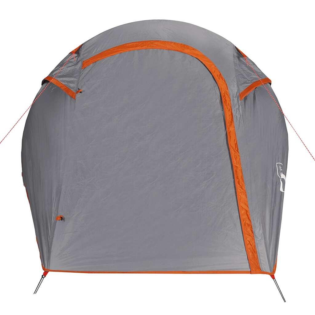 VidaXL Tunnelzelt 2-Personen wasserdicht grau und orange 6/7
