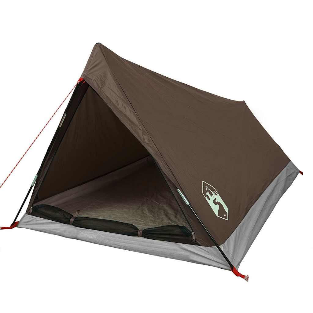 Tenda da campeggio impermeabile VidaXL per 2 persone marrone 4/7