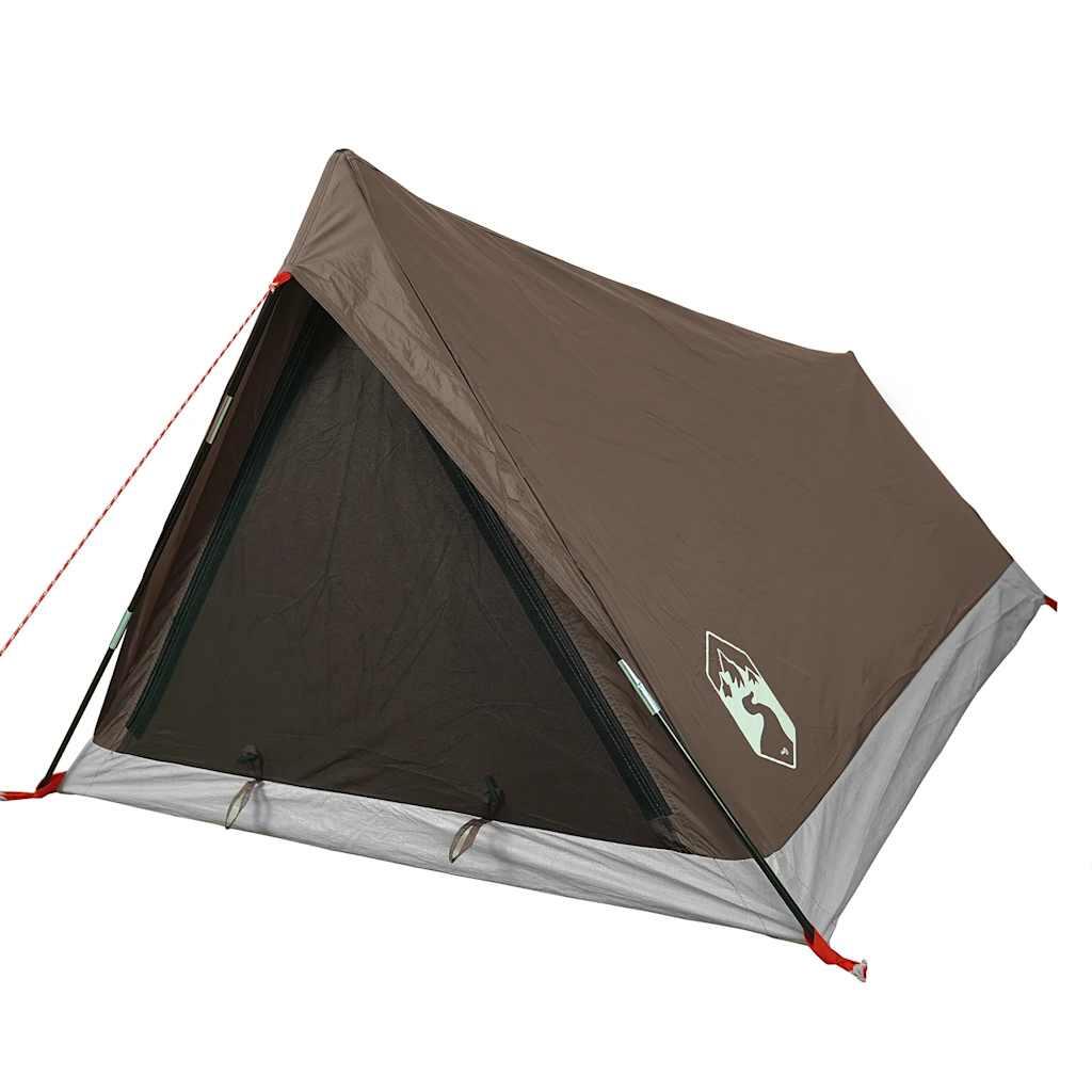 Tenda da campeggio impermeabile VidaXL per 2 persone marrone 5/7