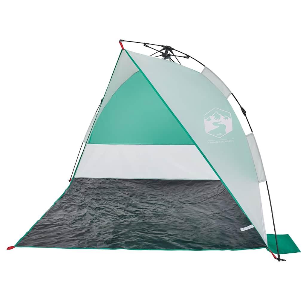 Tente de plage VidaXL imperméable ouverture rapide 205x200 cm vert mer 5/7