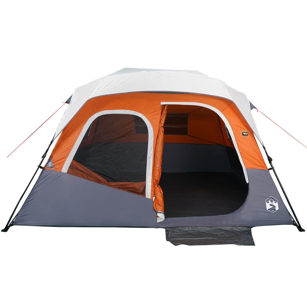 Tente VidaXL 6 Personnes avec Éclairage LED - Gris Clair et Orange 5/7