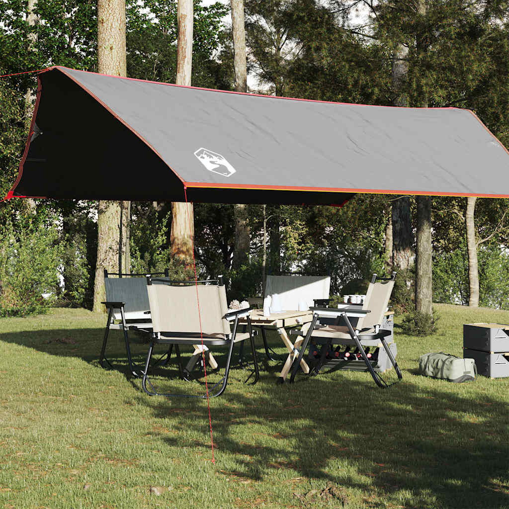 Wasserdichte Camping-Canvas 500x294 cm in Grau und Orange 1/7