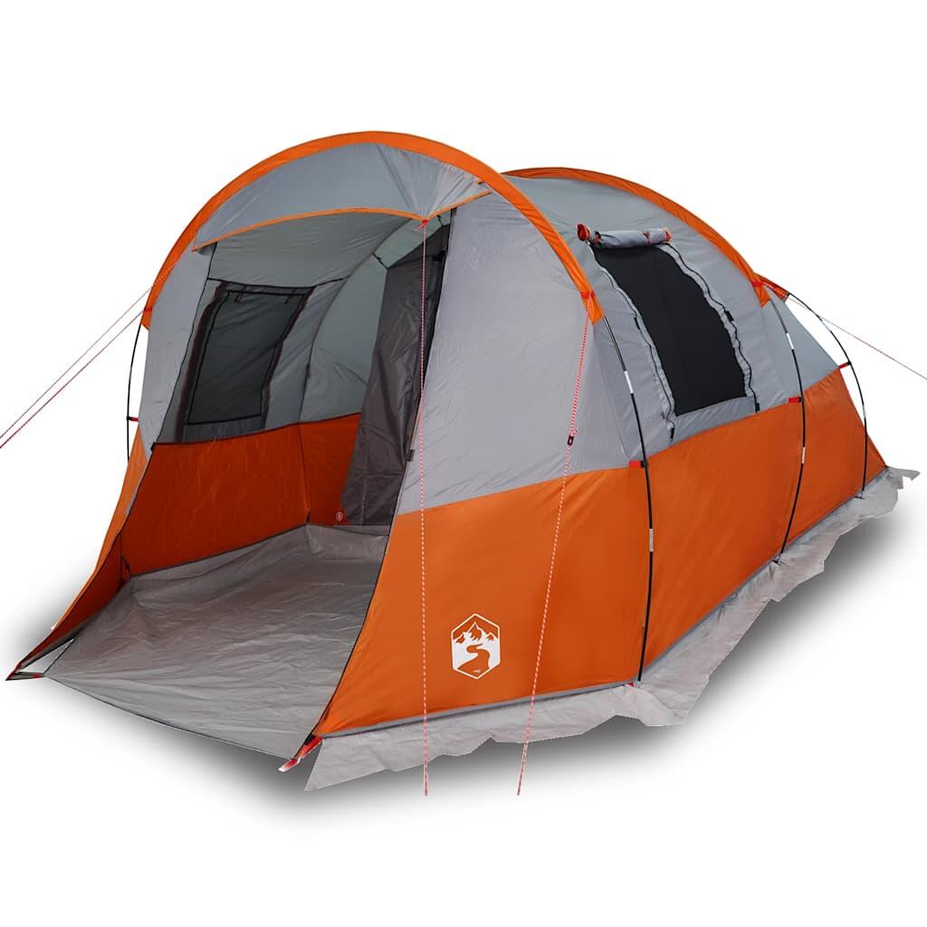 Tente Tunnel Vidaxl Étanche pour 4 Personnes en Gris et Orange 4/7