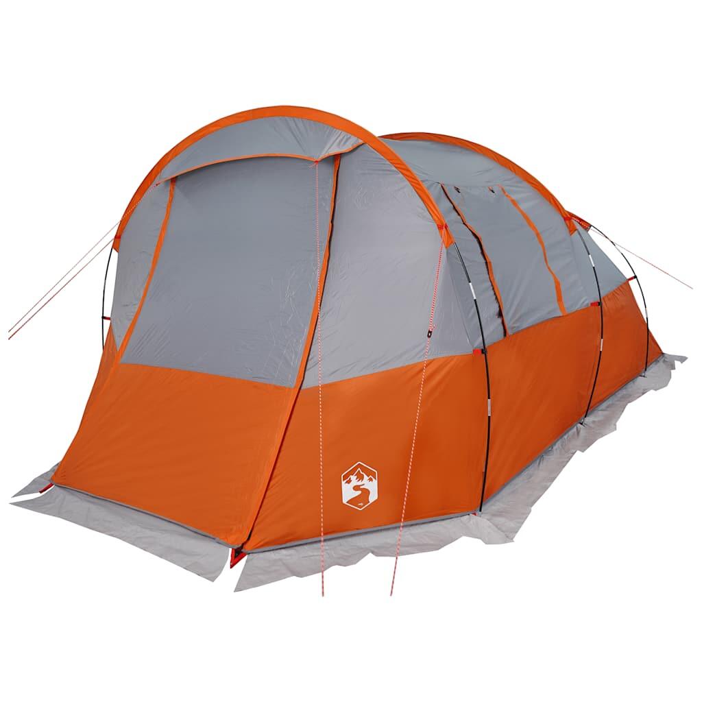 Tente Tunnel Vidaxl Étanche pour 4 Personnes en Gris et Orange 5/7