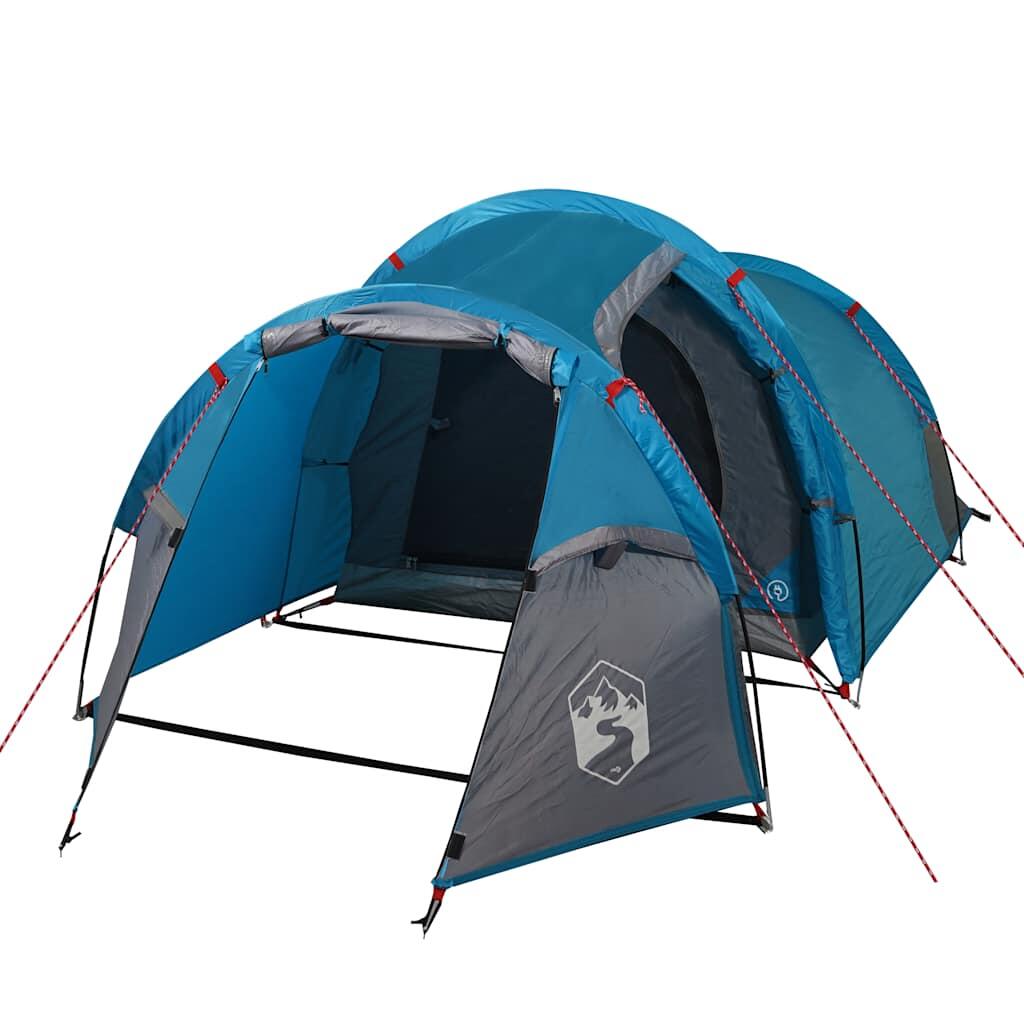 VidaXL 3-Person Tunnel Tent with Living Area Waterproof Blue 4/7