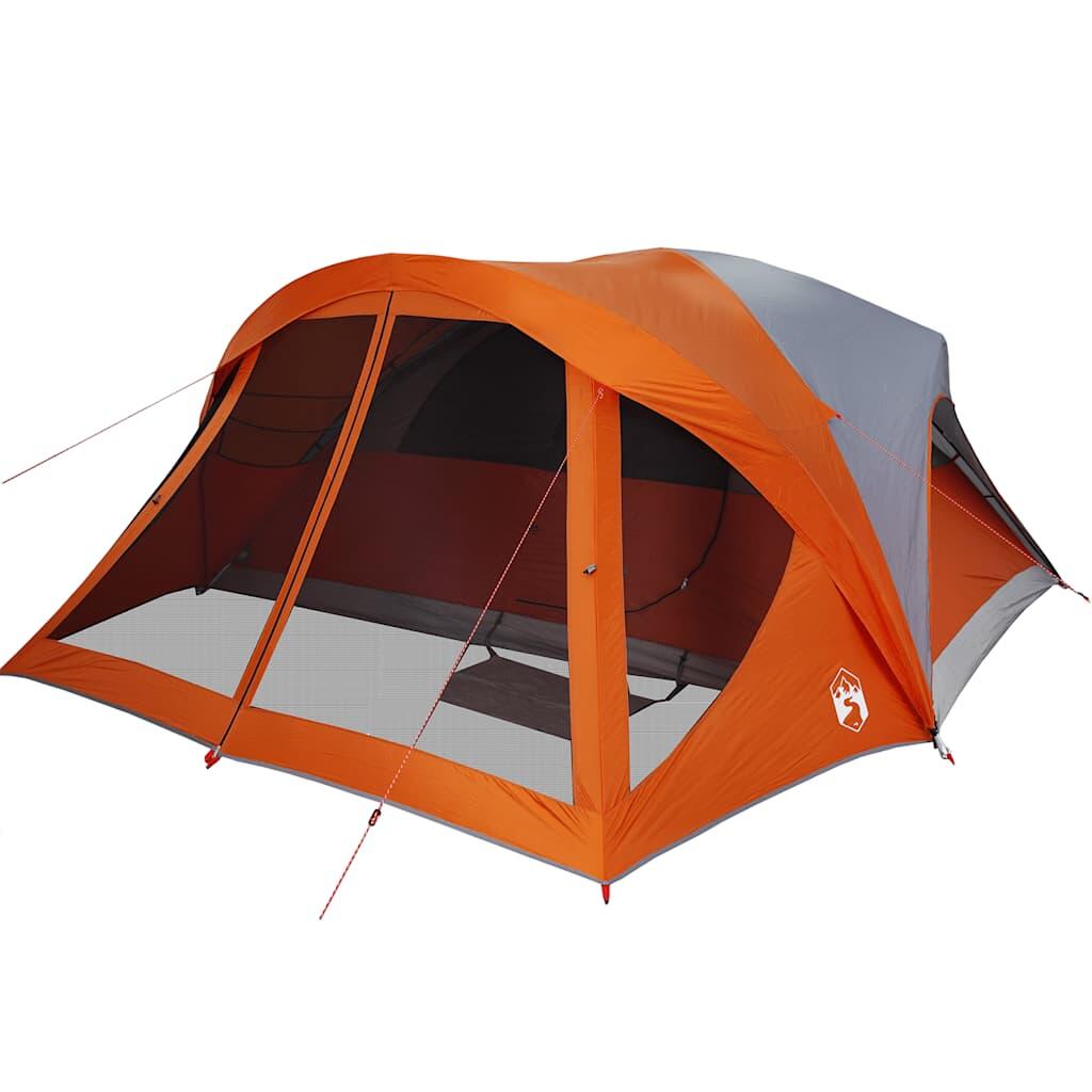 Tente familiale VidaXL étanche 6 personnes gris et orange 5/7