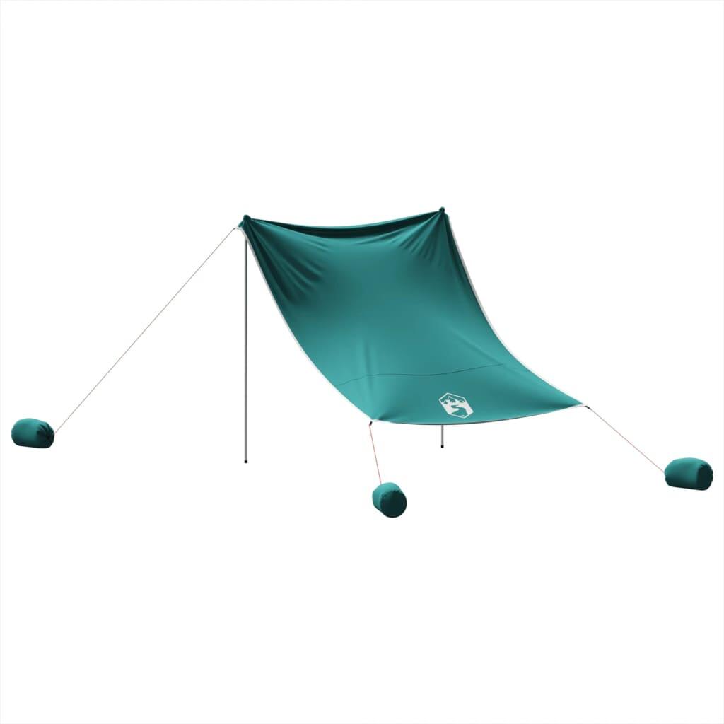 Vidaxl Playa Toldos con Anclajes de Arena - 214x236 cm Verde 6/7