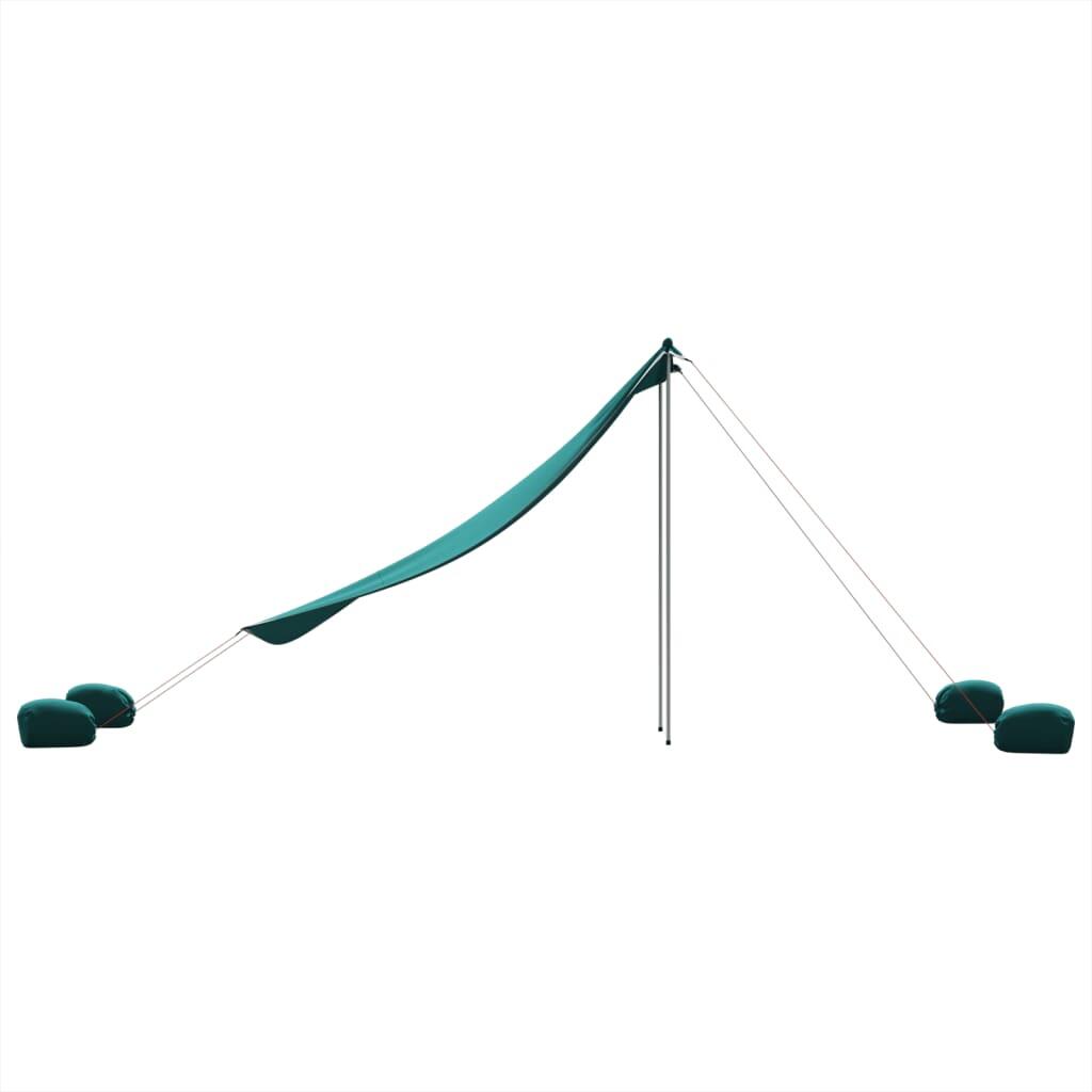 Vidaxl Playa Toldos con Anclajes de Arena - 214x236 cm Verde 5/7