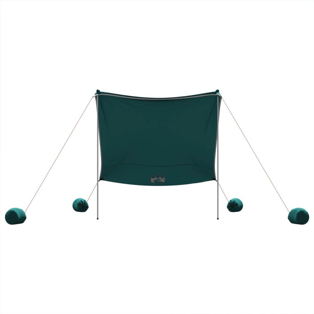 Vidaxl Playa Toldos con Anclajes de Arena - 214x236 cm Verde 4/7