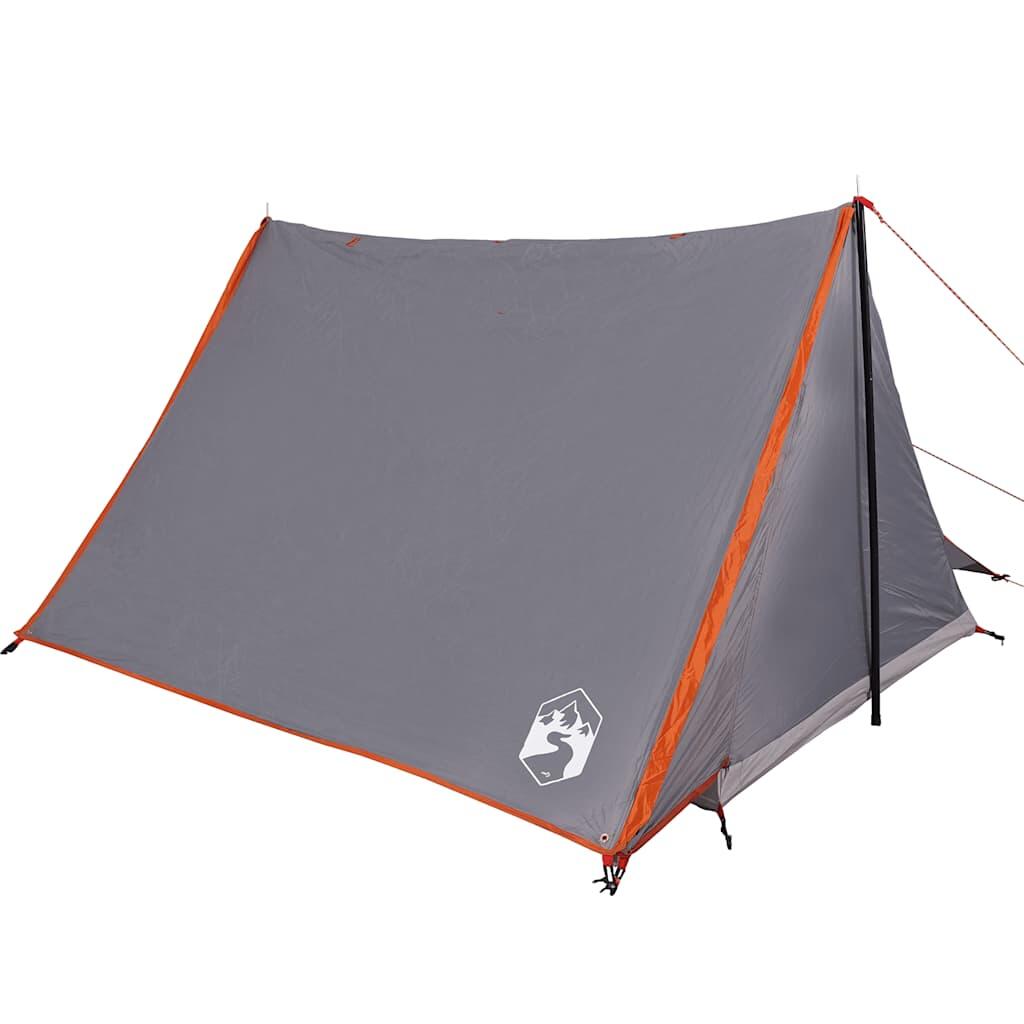 Tente VidaXL 2 personnes imperméable gris et orange 4/7