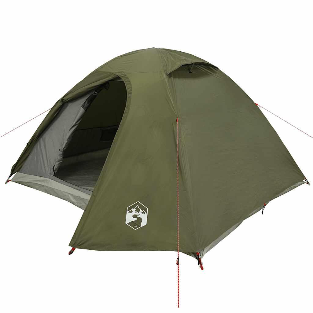 Tenda a cupola VidaXL per 4 persone impermeabile verde oliva 4/7