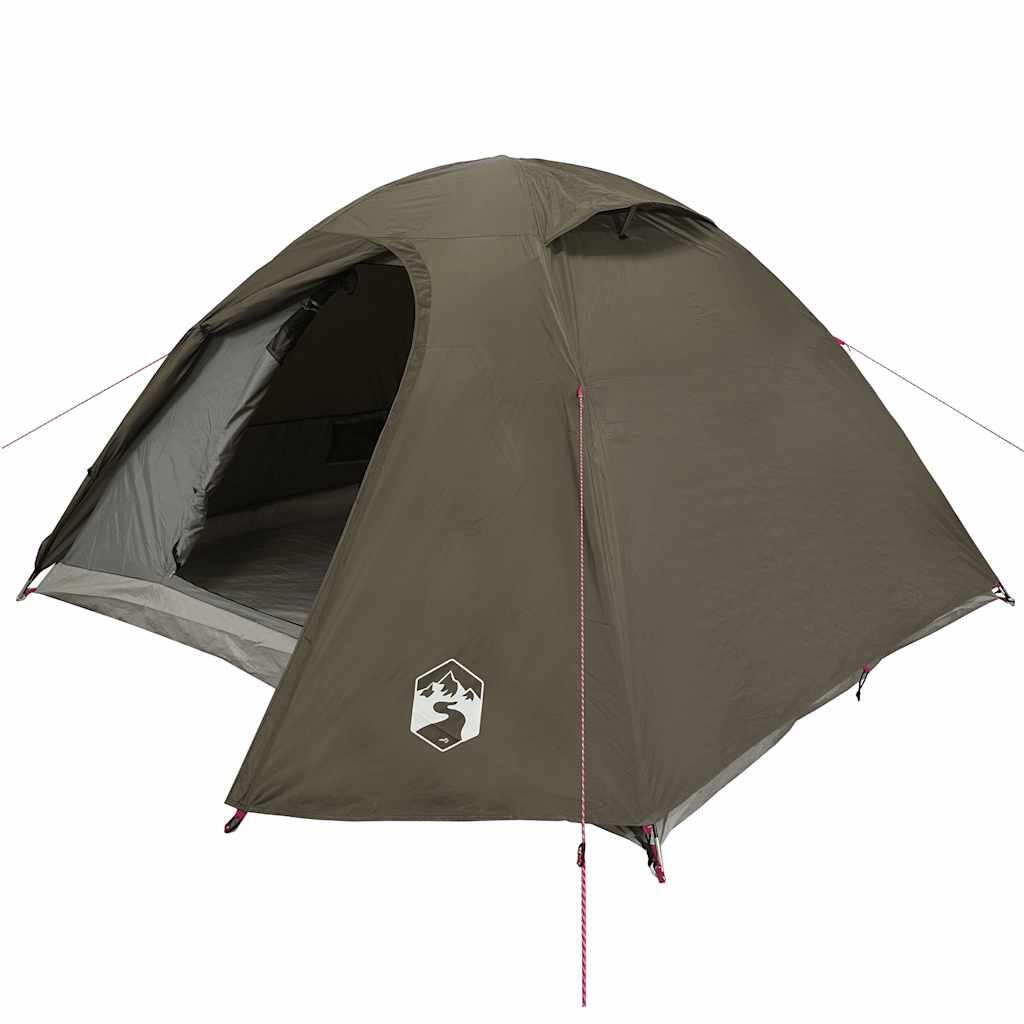 VidaXL tenda a cupola impermeabile 4 persone marrone 4/7