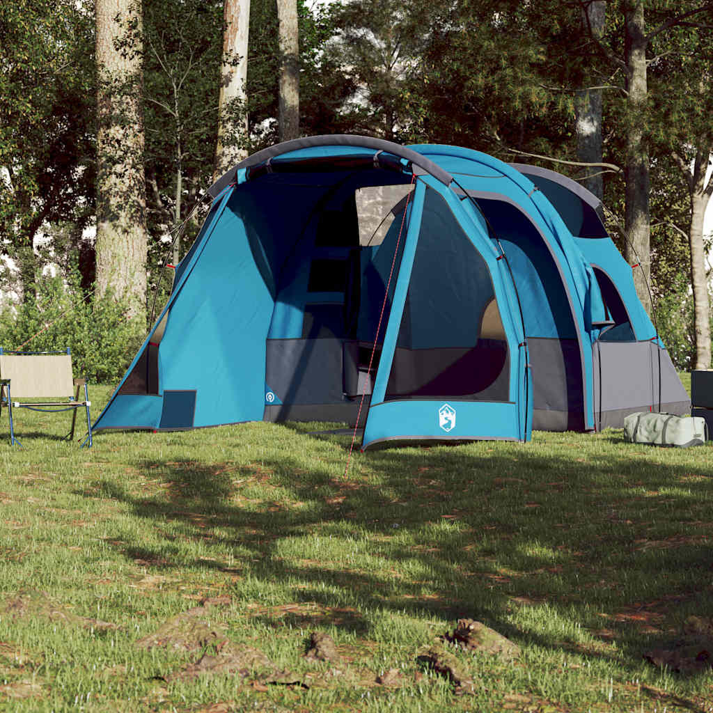 Tienda de túnel Vidaxl 4 personas impermeable azul 4/7