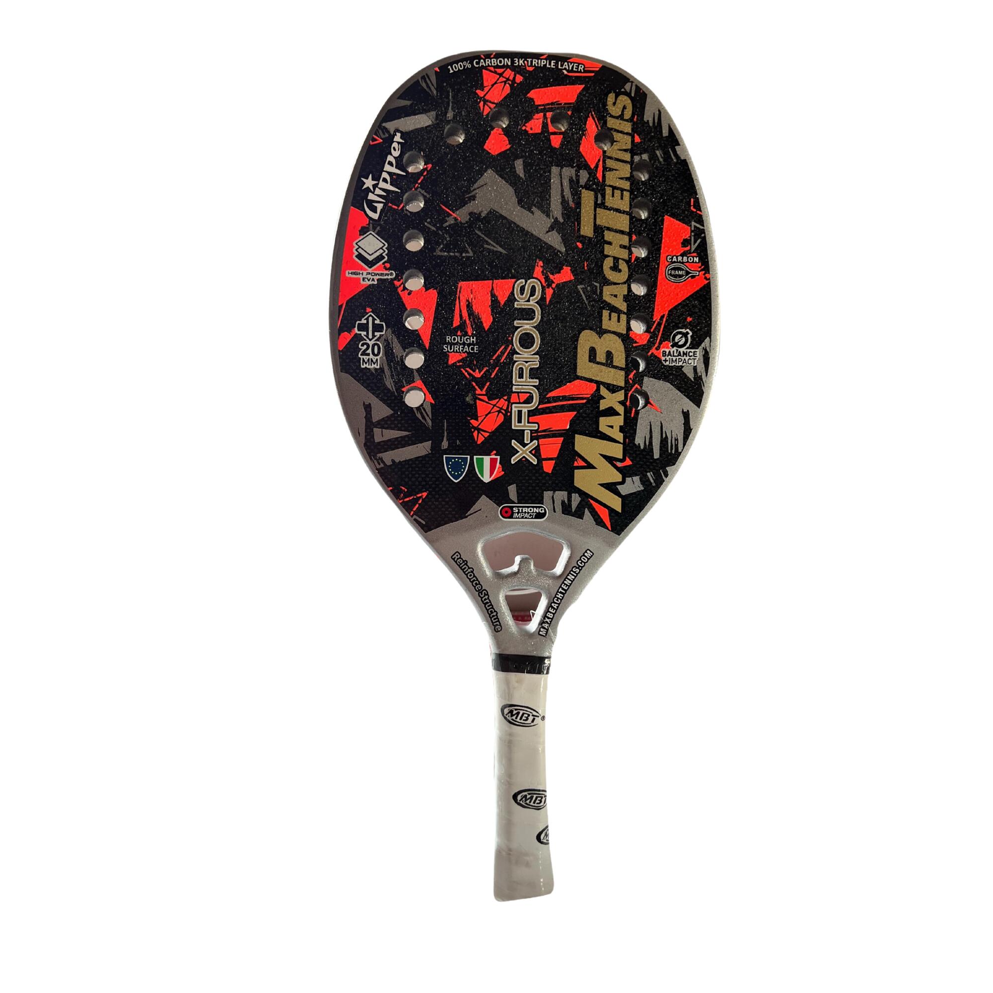 MAX BEACH TENNIS MBT RACCHETTA X-FURIOUS 2025 + TRATTAMENTO GLIPPER
