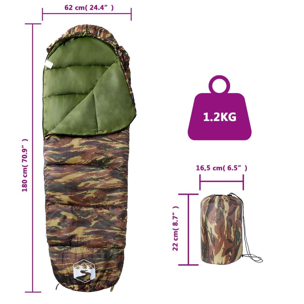 Saco de dormir tipo momia de camping para adultos 3 estaciones 5/6