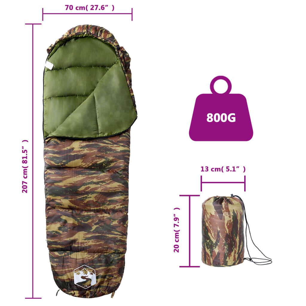 Saco de dormir tipo momia de camping para adultos 3 estaciones 5/6