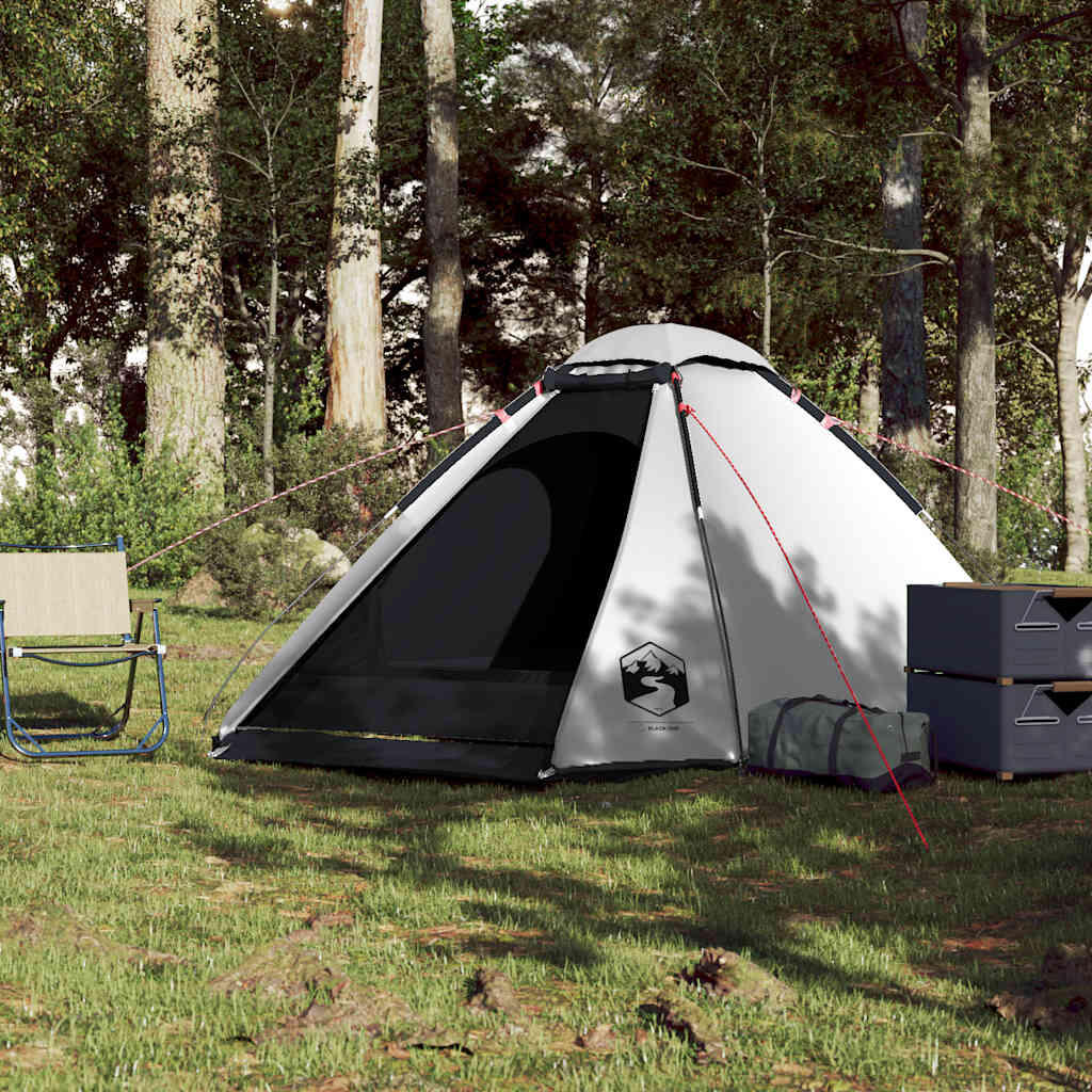 Tente dôme VidaXL 4 personnes en tissu occultant imperméable blanc 4/7