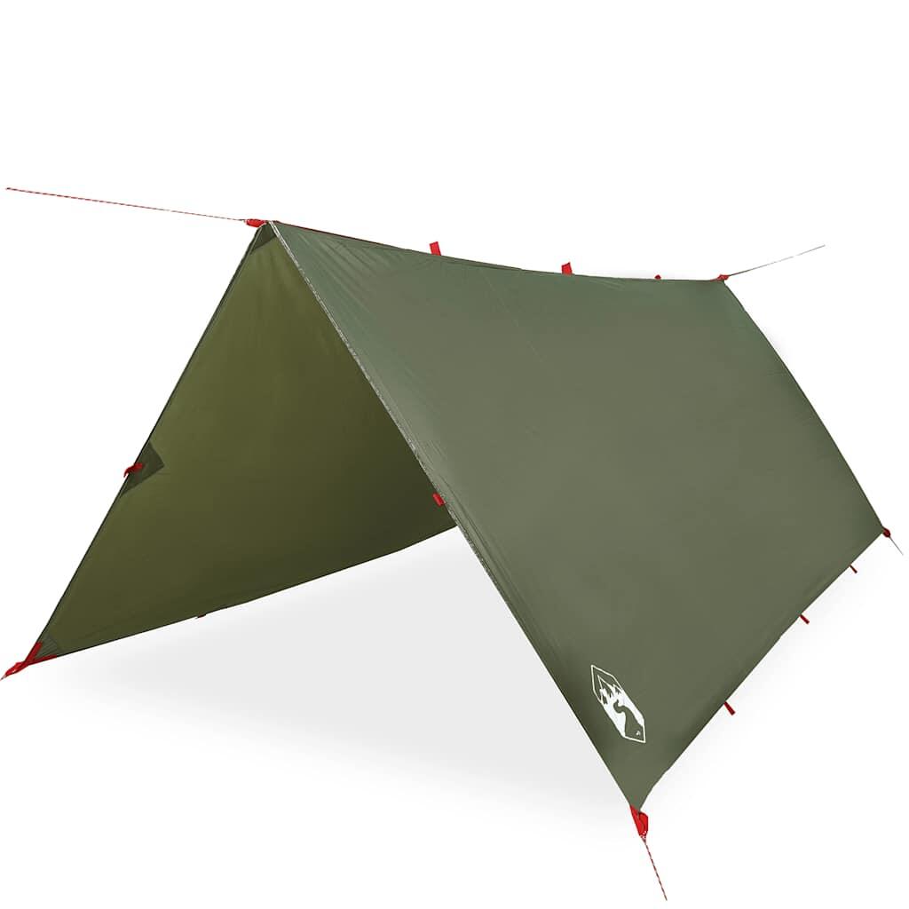 VidaXL Telo da Campeggio Impermeabile 366x306 cm Verde Oliva. 2/7