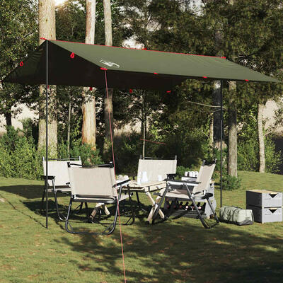 VidaXL Telo da Campeggio Impermeabile 366x306 cm Verde Oliva.