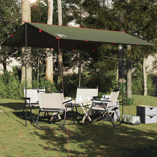 Wasserdichter Camping-Baldachin 366x306 cm in Olivengrün