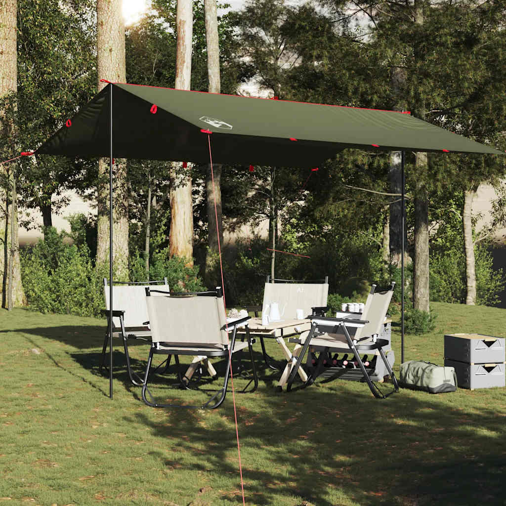 VidaXL Telo da Campeggio Impermeabile 366x306 cm Verde Oliva. 7/7