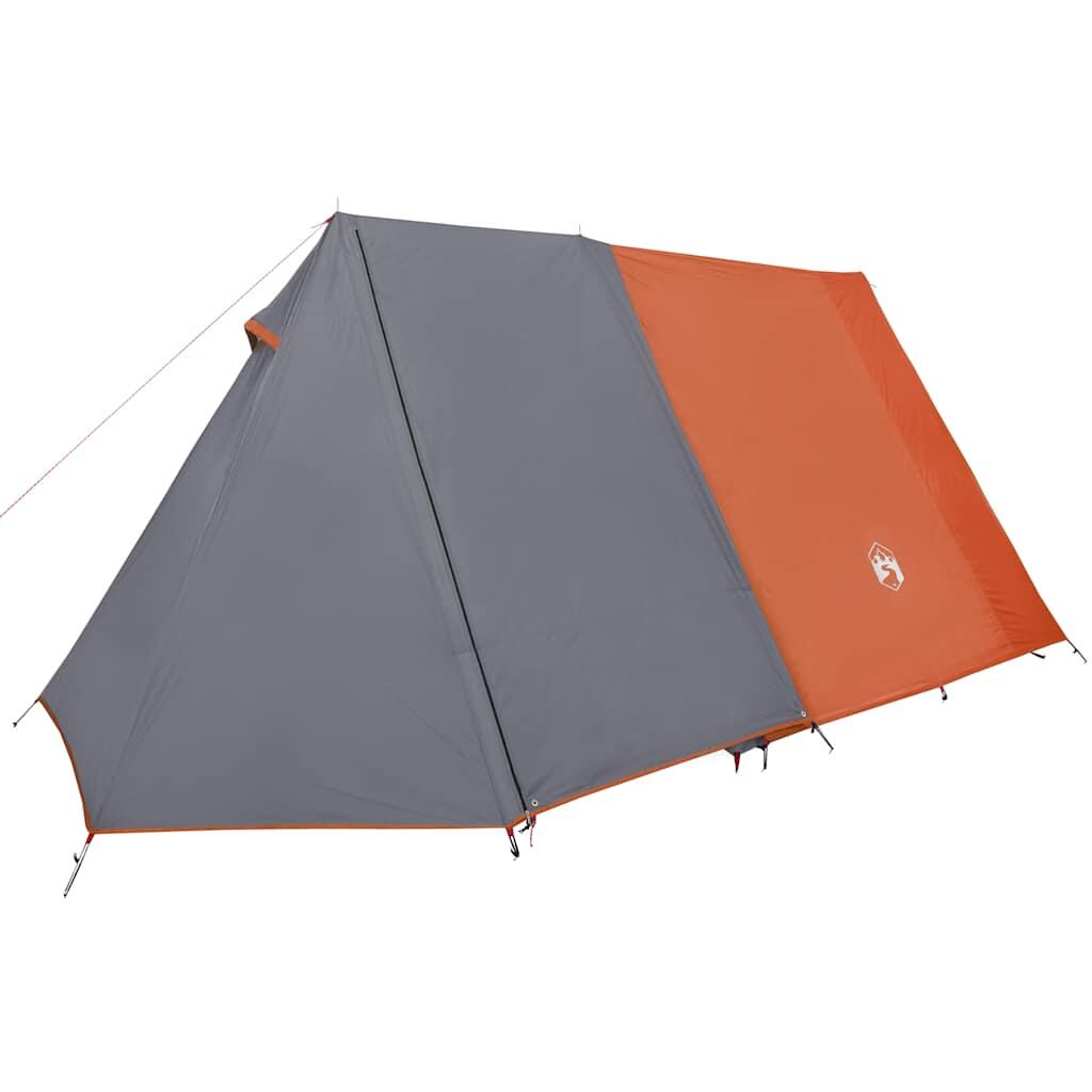 Tente VidaXL 3 personnes imperméable gris et orange 5/7