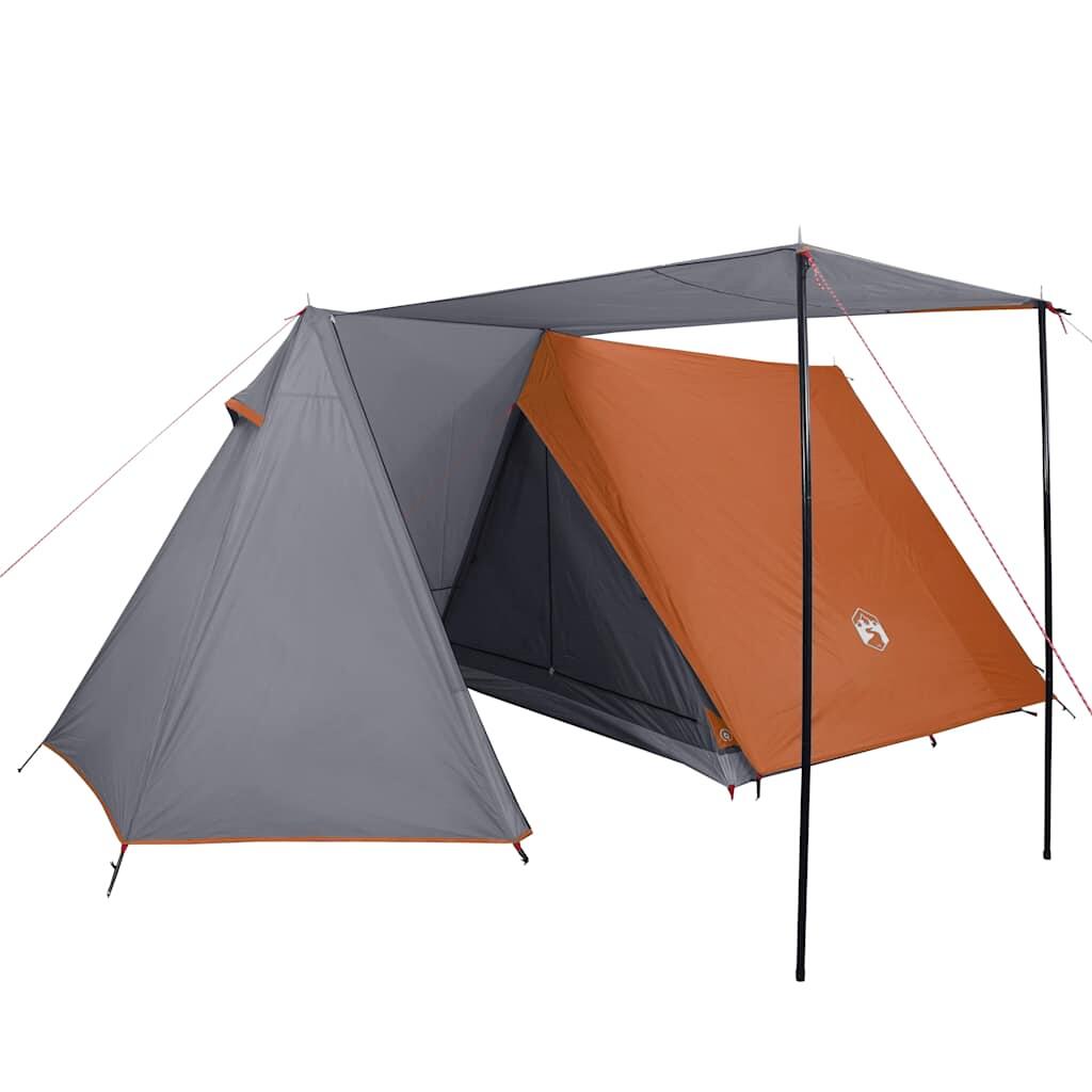 Tente VidaXL 3 personnes imperméable gris et orange 4/7