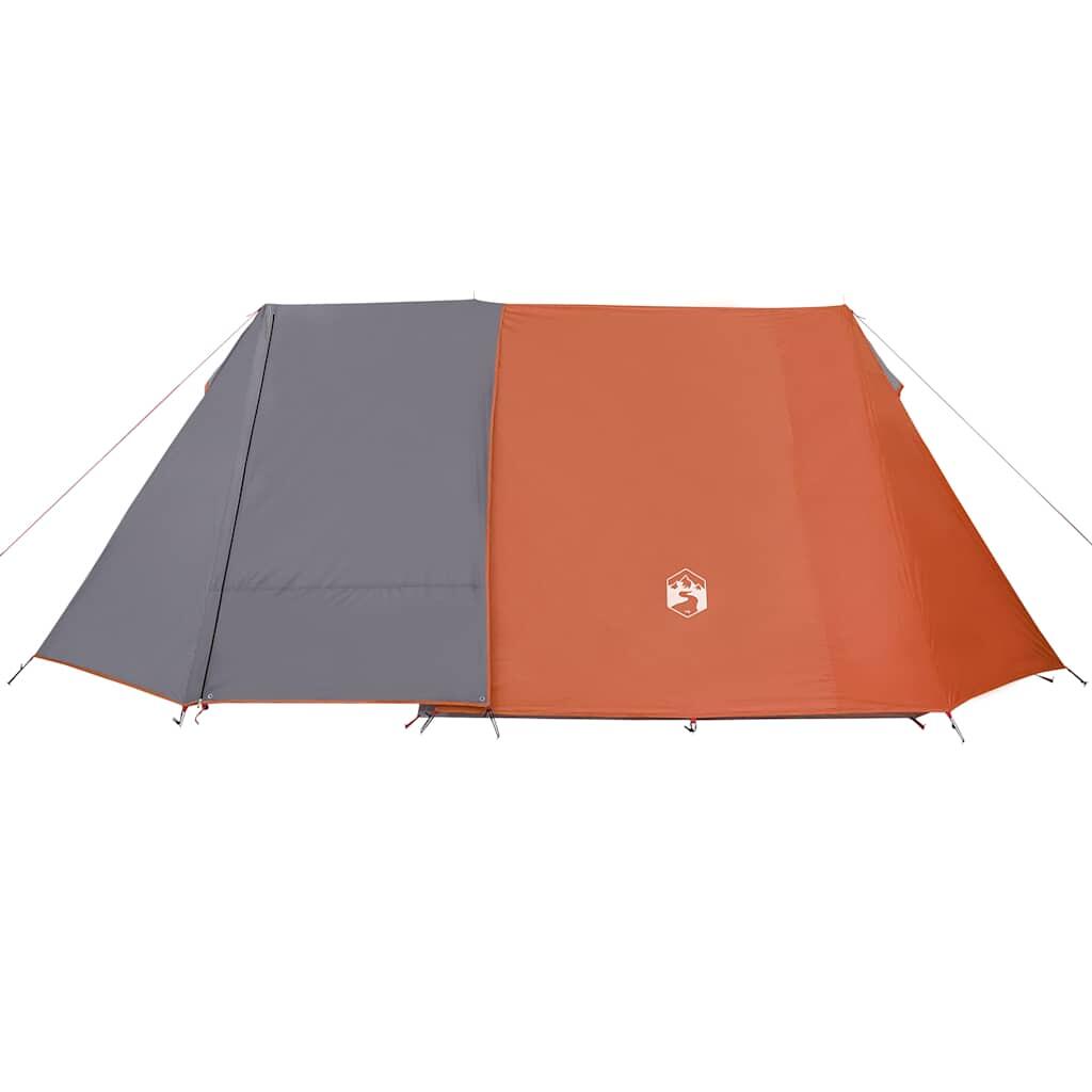 Tente VidaXL 3 personnes imperméable gris et orange 6/7