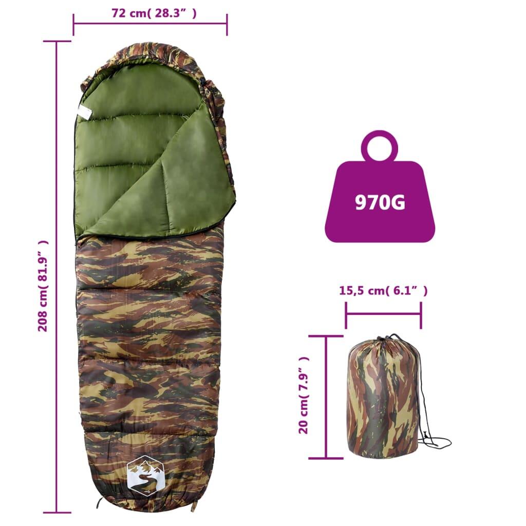 Sac de couchage vidaxl momie camouflage léger et compressible 5/6