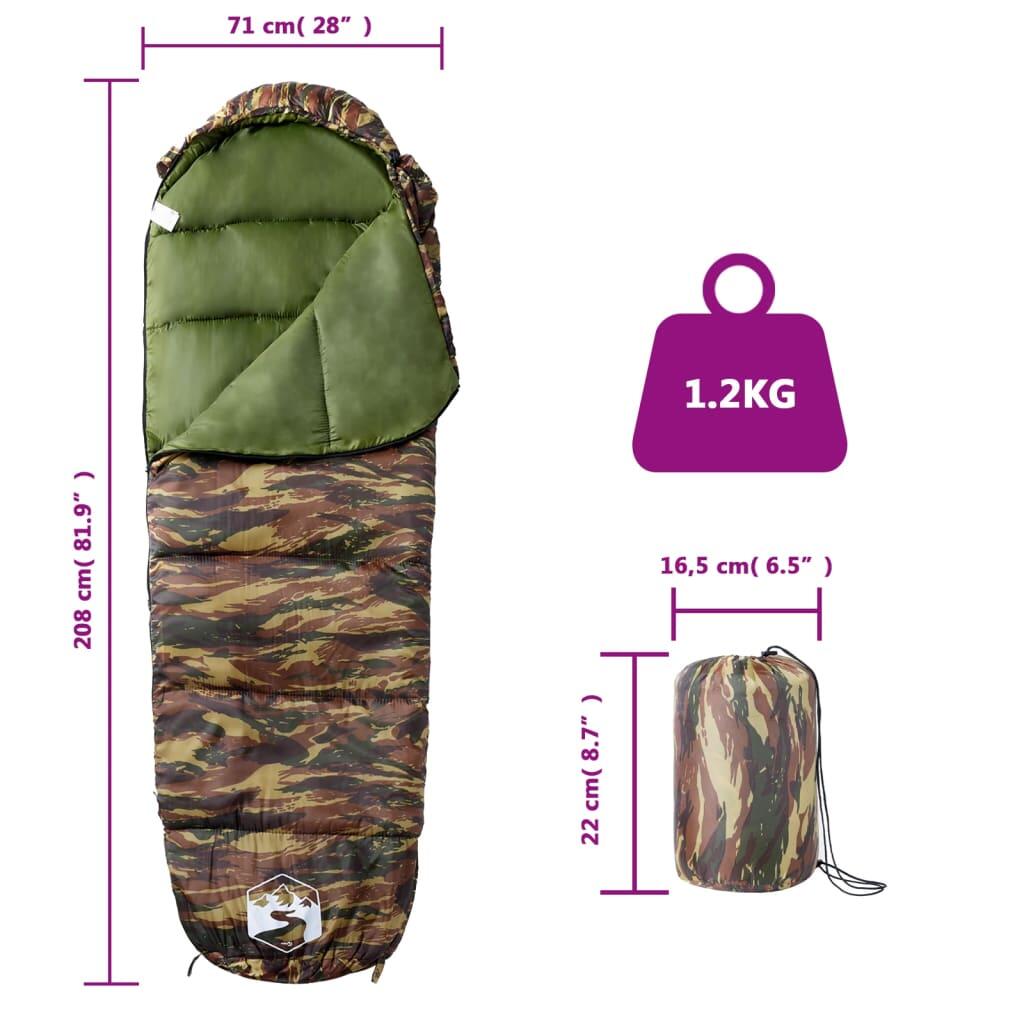 Sac de couchage momie VidaXL camouflé 5/6