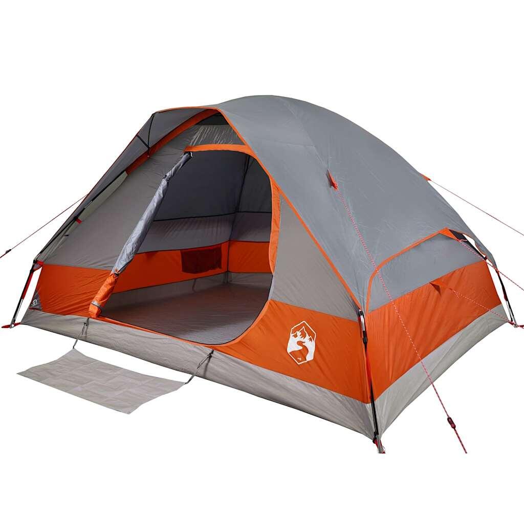 Vidaxl Tienda Domo para 2 Personas - Impermeable Gris y Naranja 5/7