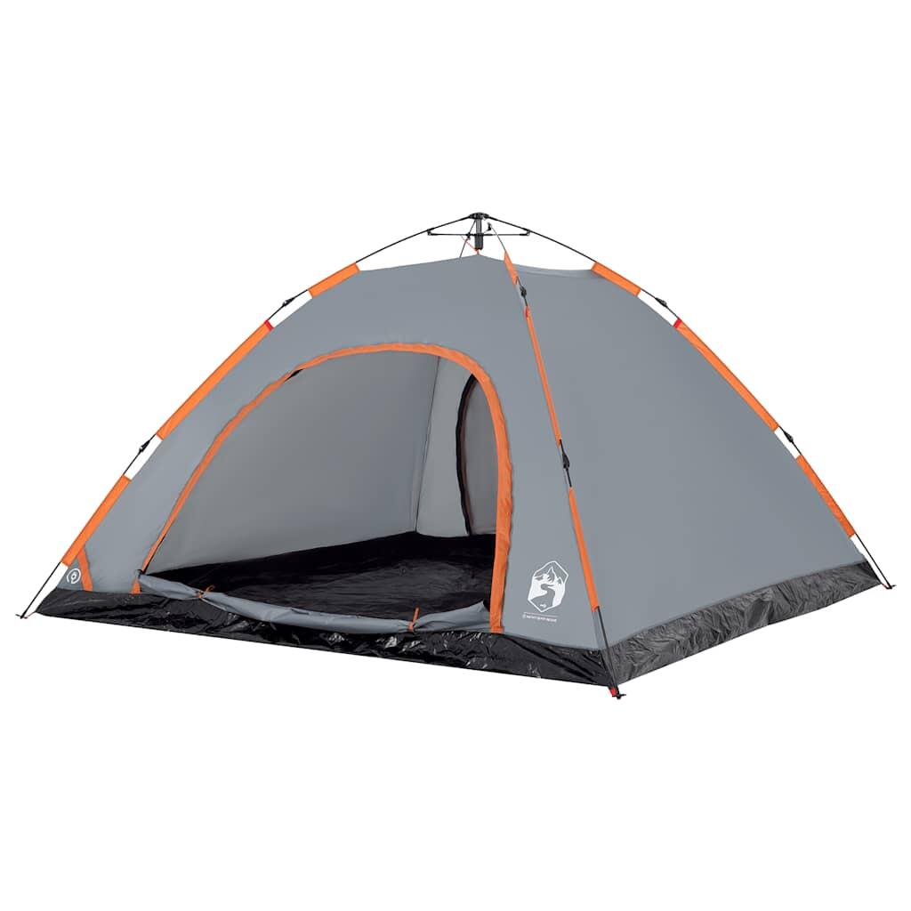 VidaXL Schnellaufbau-Zelt für 5–6 Personen grau/orange 4/7