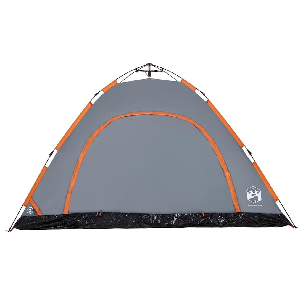 VidaXL Schnellaufbau-Zelt für 5–6 Personen grau/orange 6/7