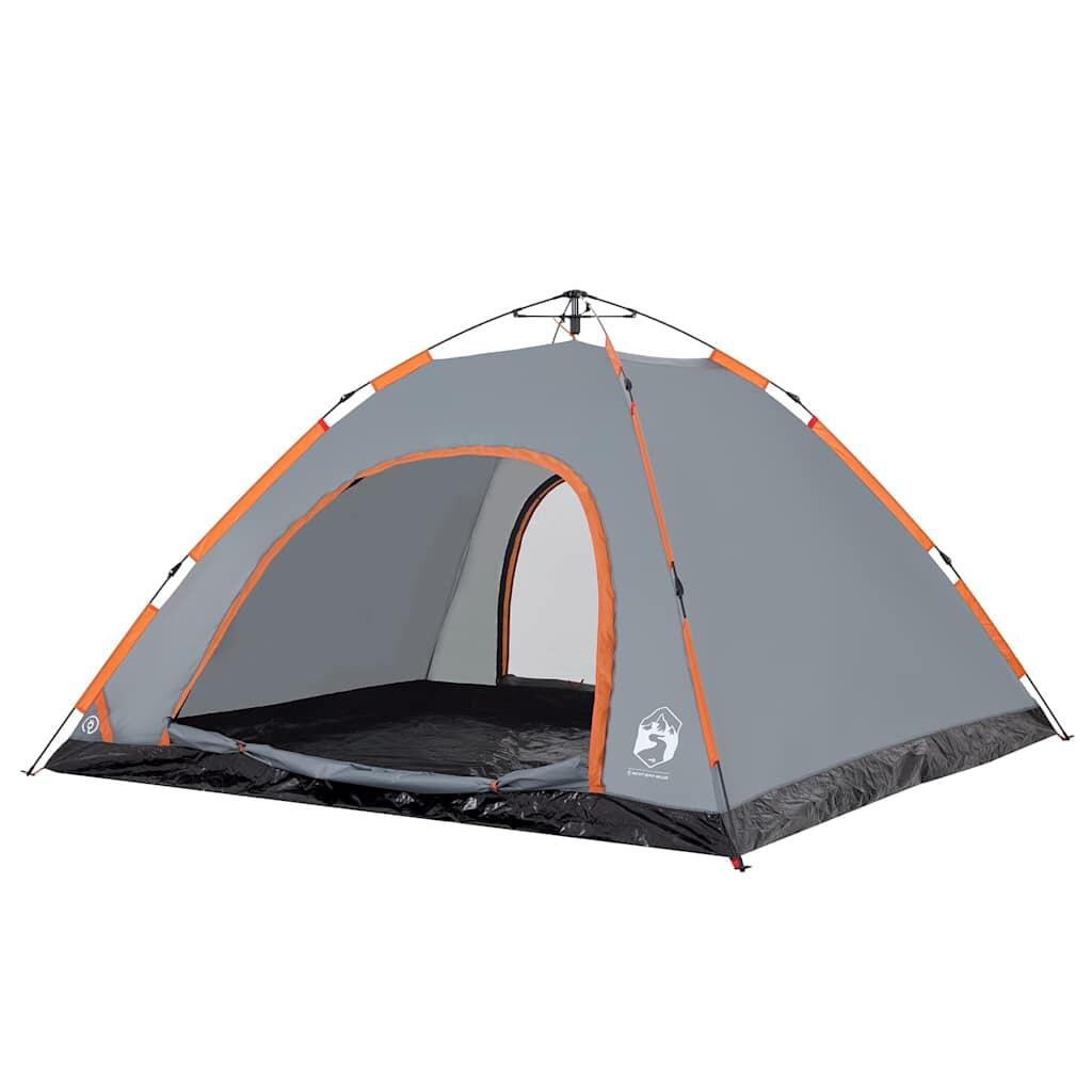 VidaXL Schnellaufbau-Zelt für 5–6 Personen grau/orange 5/7