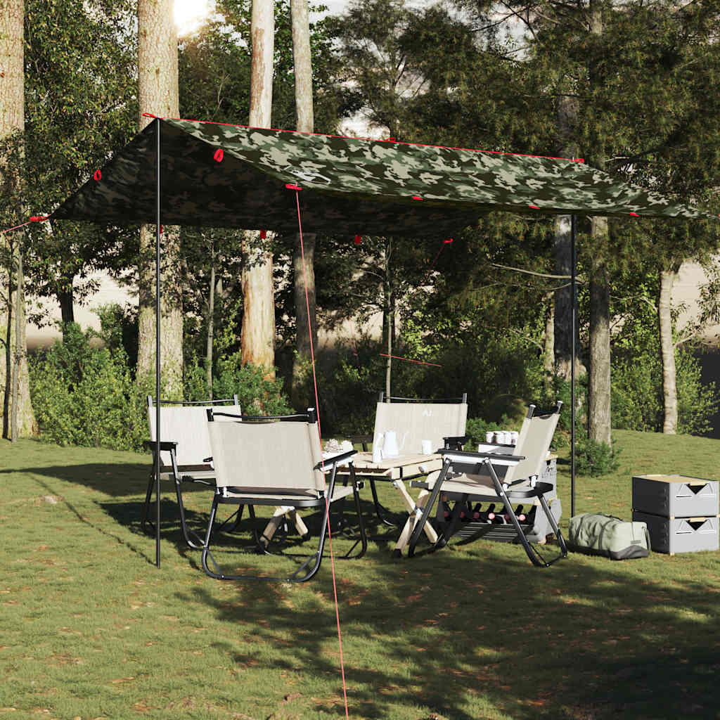 VidaXL Telo da campeggio impermeabile 366x306 cm camouflage. 3/7
