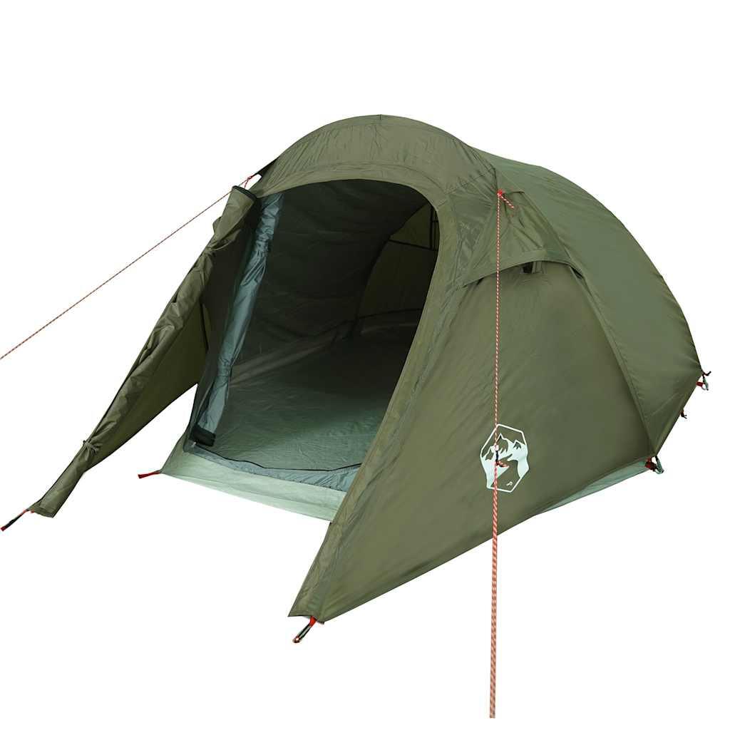Tenda a tunnel VidaXL per 2 persone impermeabile verde oliva 4/7