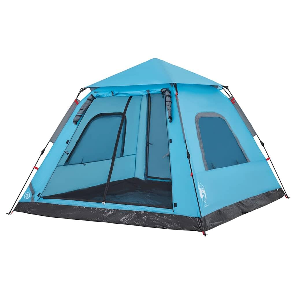 VidaXL Kuppelzelt 5 Personen Schnellverschluss wasserdicht blau 4/7