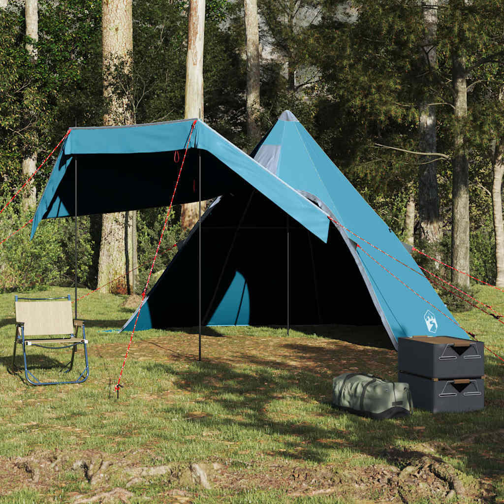 Tente Tipi Imperméable 5 Personnes en Bleu 4/7