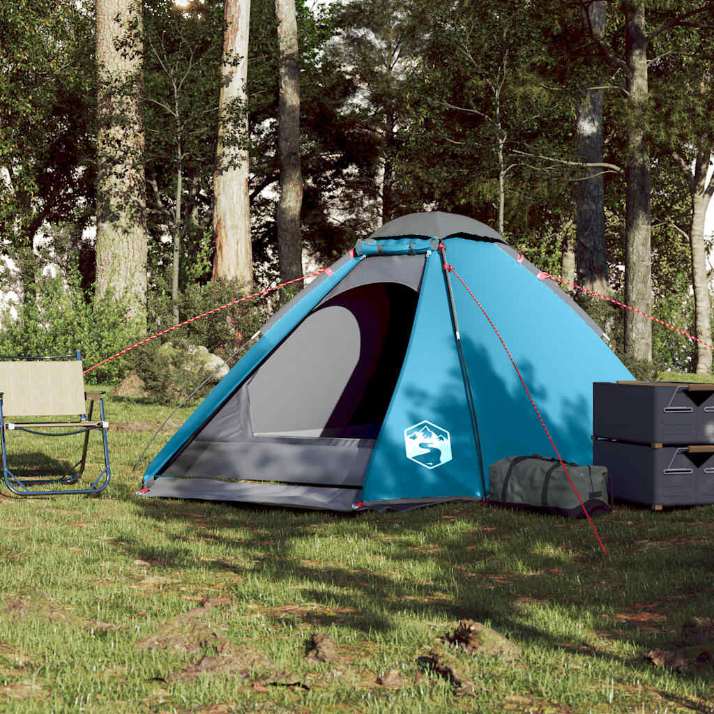Tente dôme VidaXL 4 personnes imperméable bleue 4/7