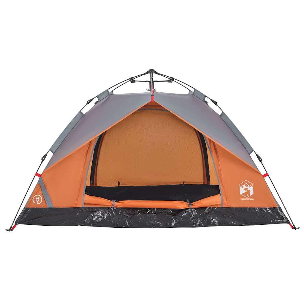 Tente Dôme VidaXL 3 Personnes - Gris et Orange 6/7