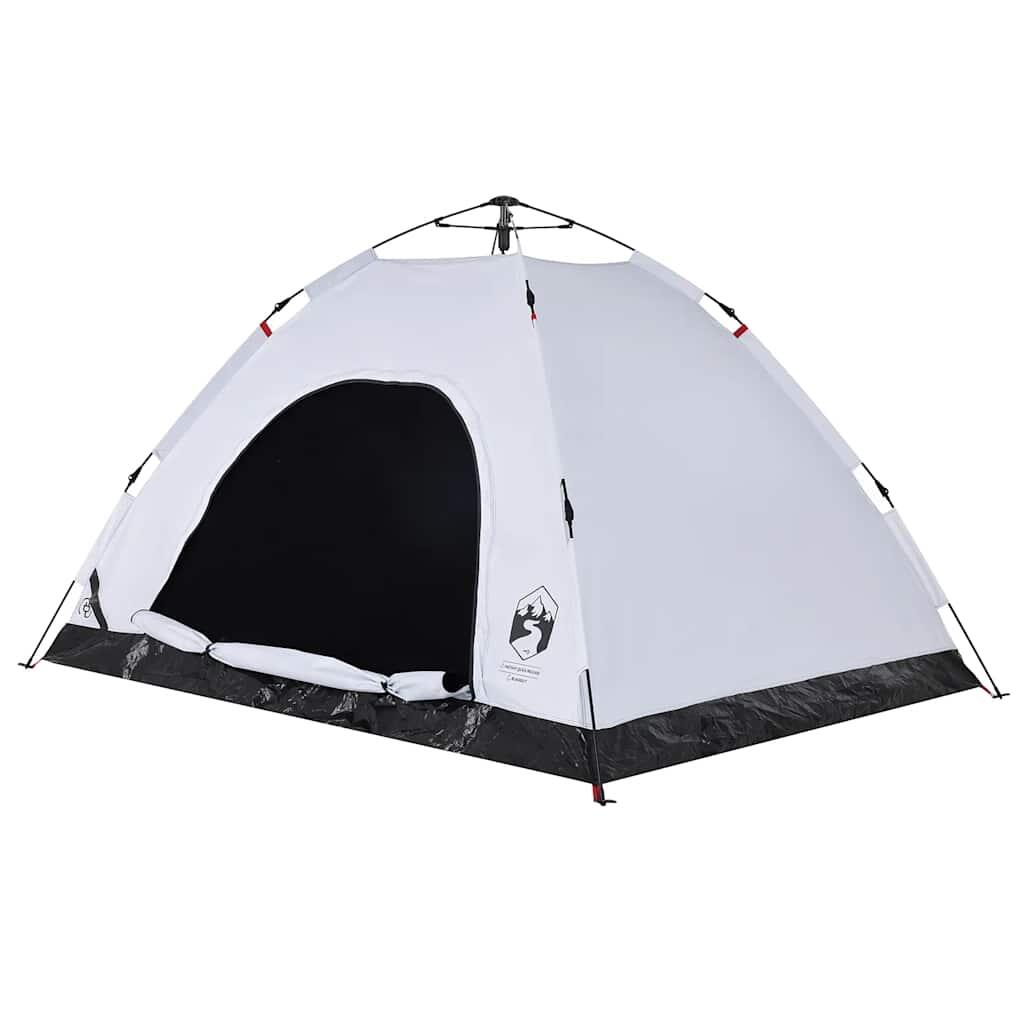 Tente VidaXL 4 places tissu occultant, ouverture rapide, blanche 4/7