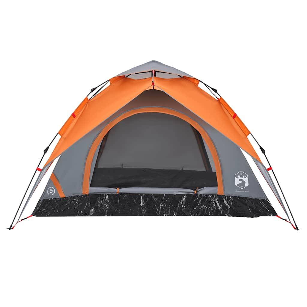 Tente dôme VidaXL 3 personnes à ouverture rapide gris et orange 6/7