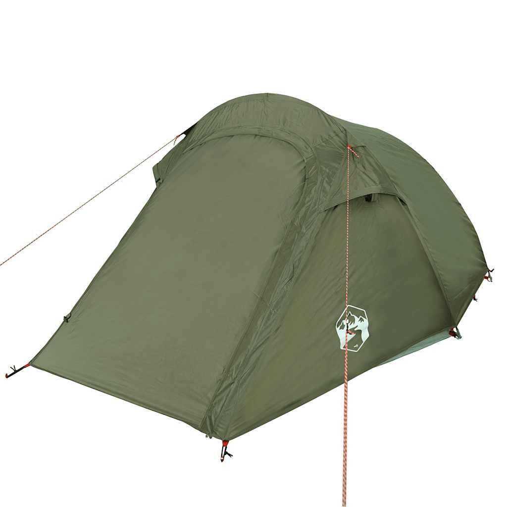 Tenda a tunnel VidaXL per 2 persone impermeabile verde oliva 5/7