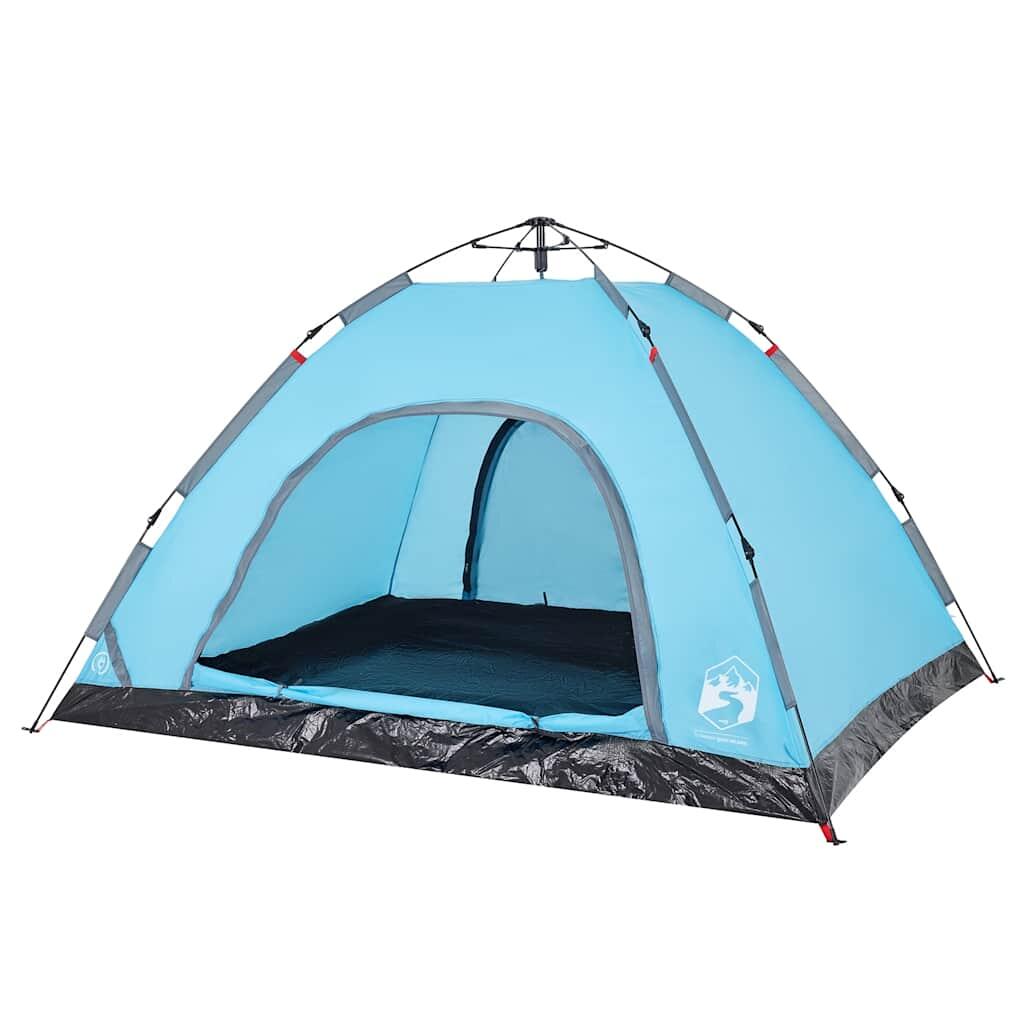 Tienda VidaXL para 4 personas con apertura rápida azul 4/7